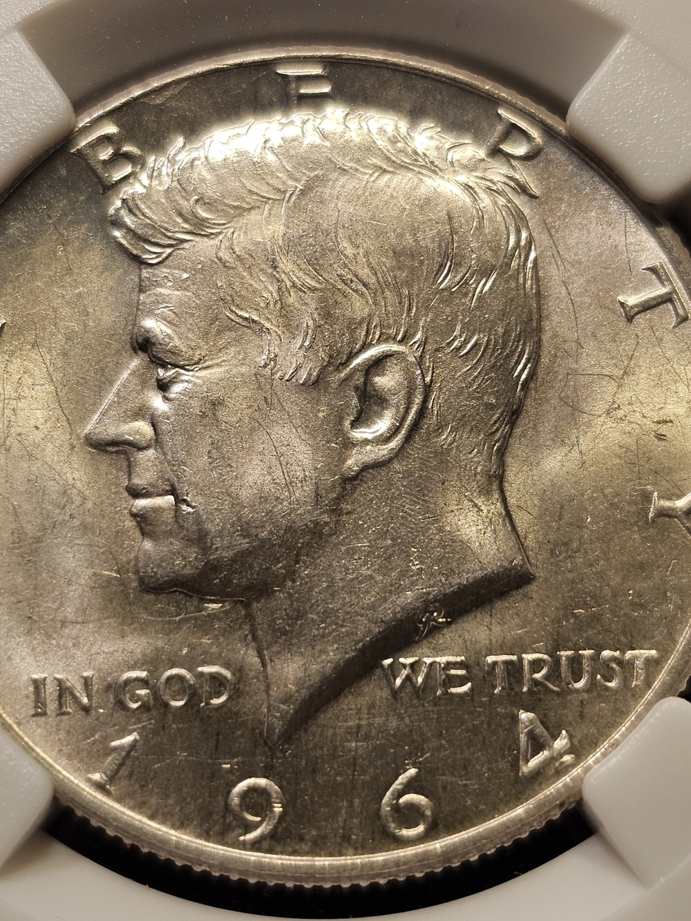 1964-D Kennedy Half Dollar Coin 90% Silver - Silver Tone - Collectible US Mint